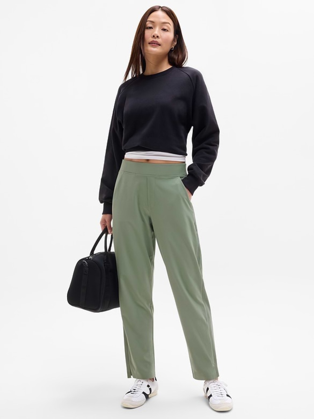 Athleta Sage Green Brooklyn Mid Rise Ankle Joggers